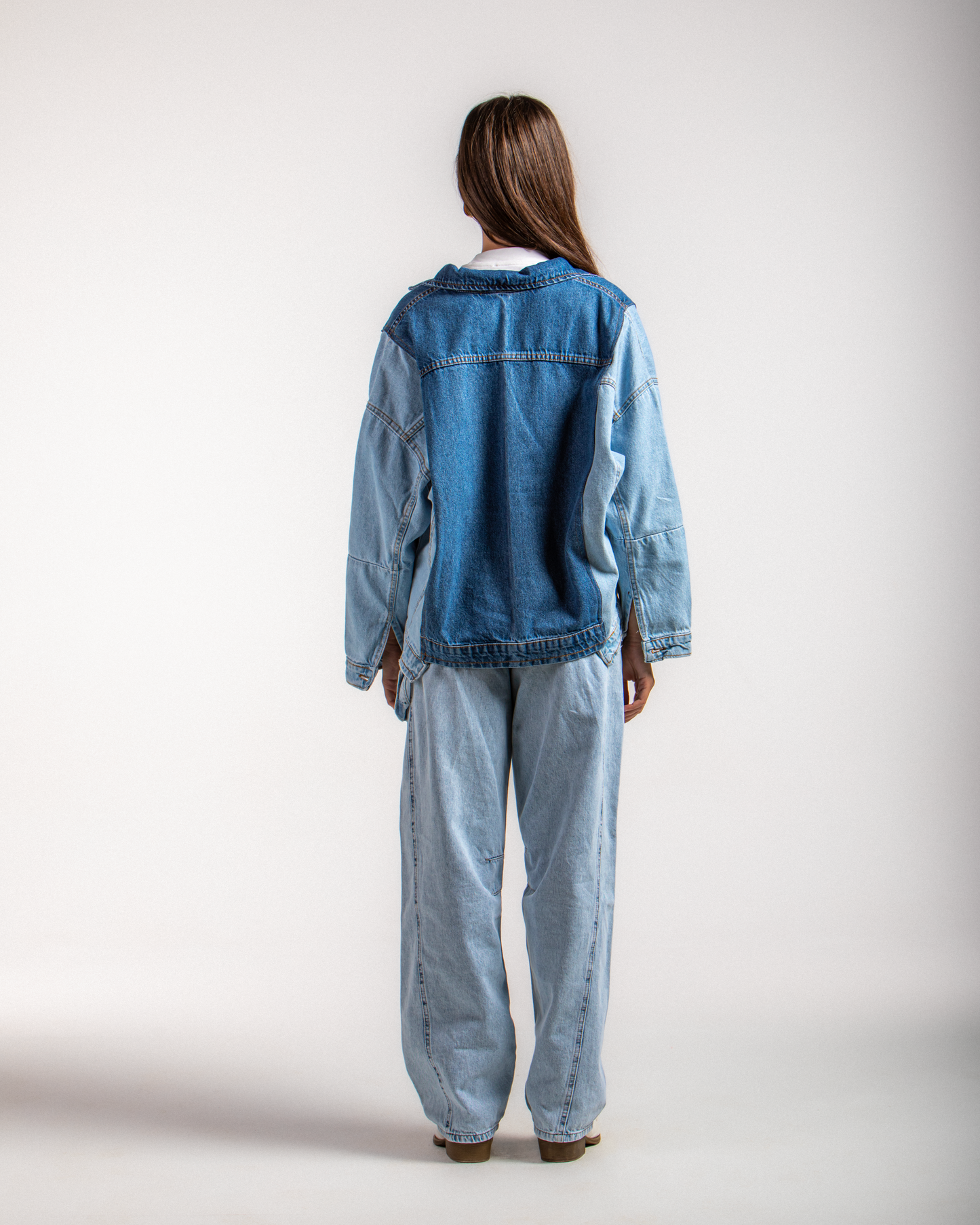 Contrast Sleeve Denim Jacket