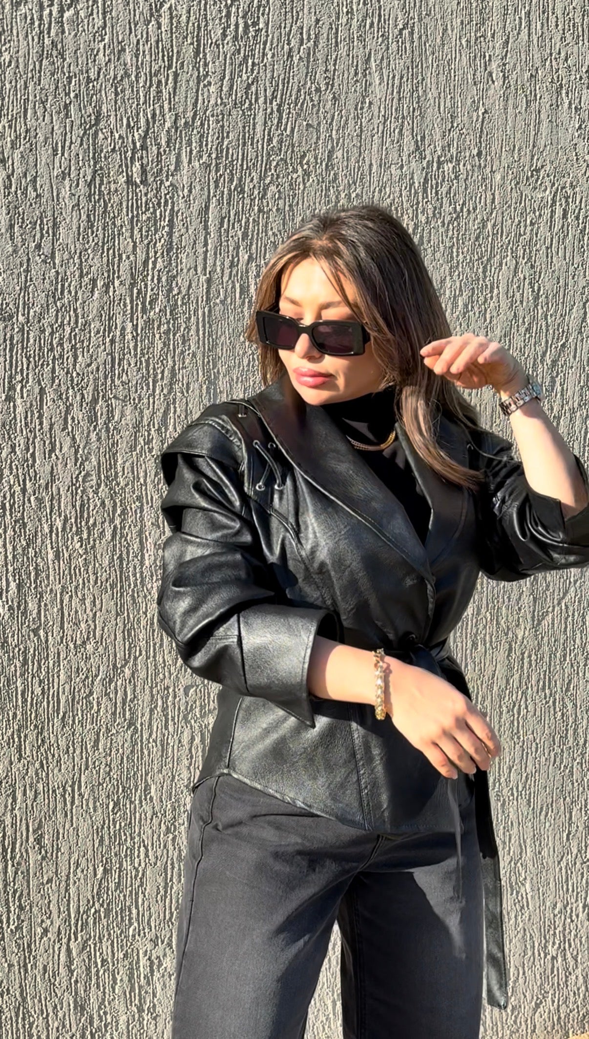 The Power Tie Leather Jacket