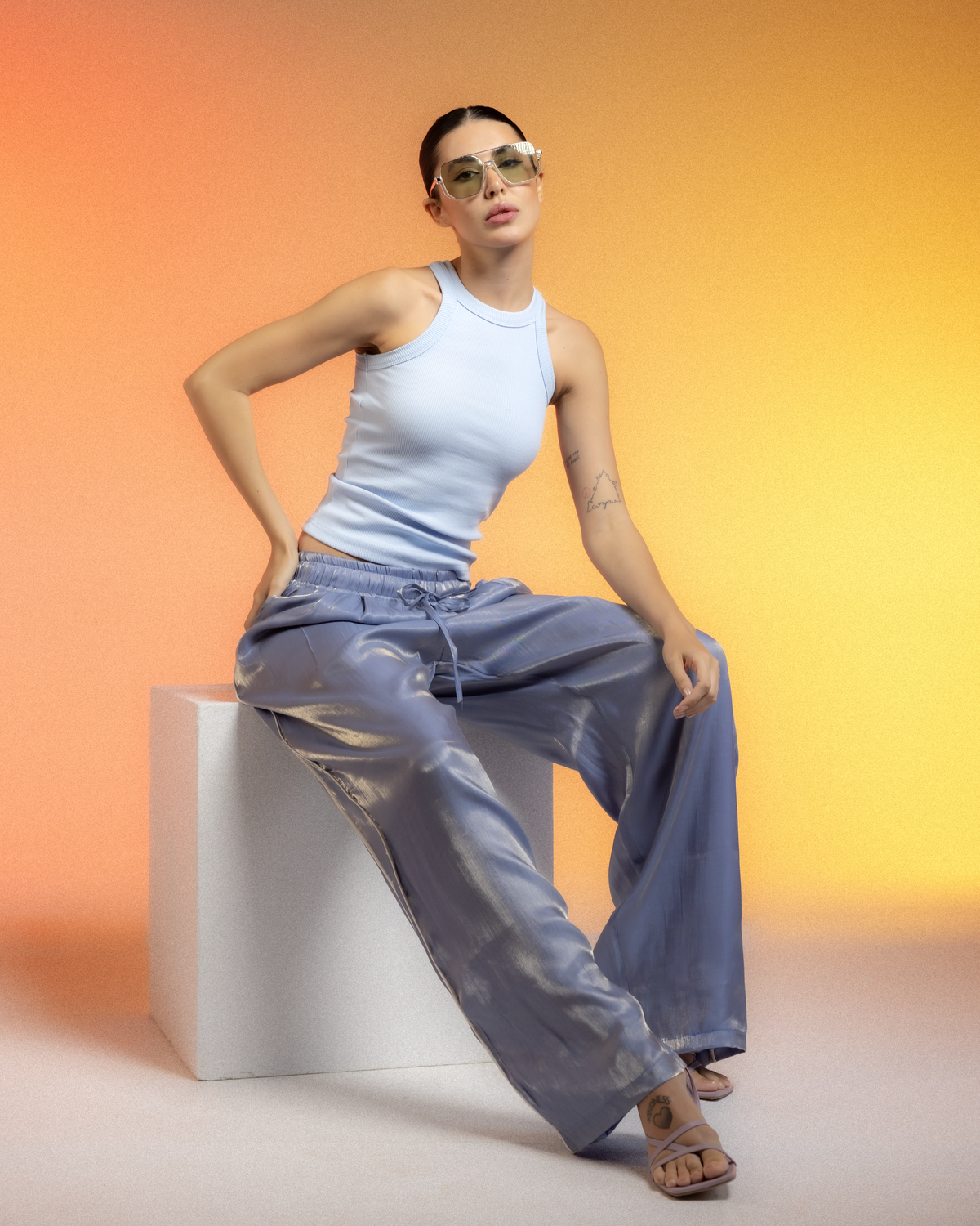 The Metallic Frame Pant