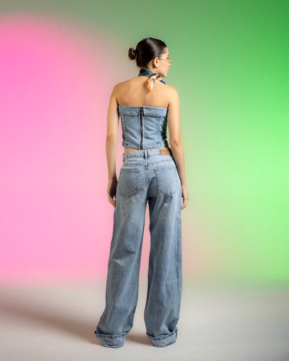 Straight Jeans turn up cuff