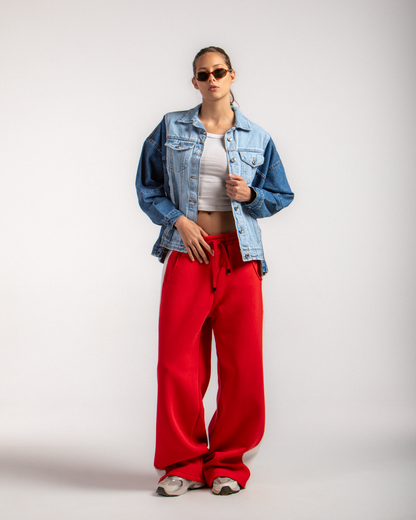 Contrast Sleeve Denim Jacket