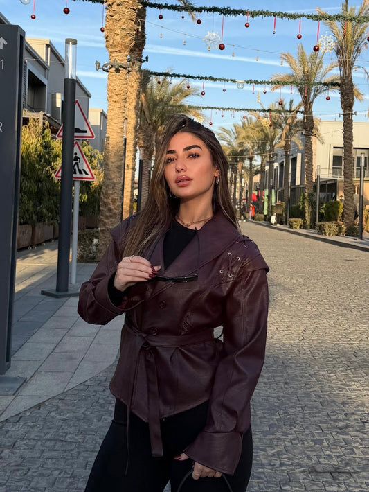 The Power Tie Leather Jacket